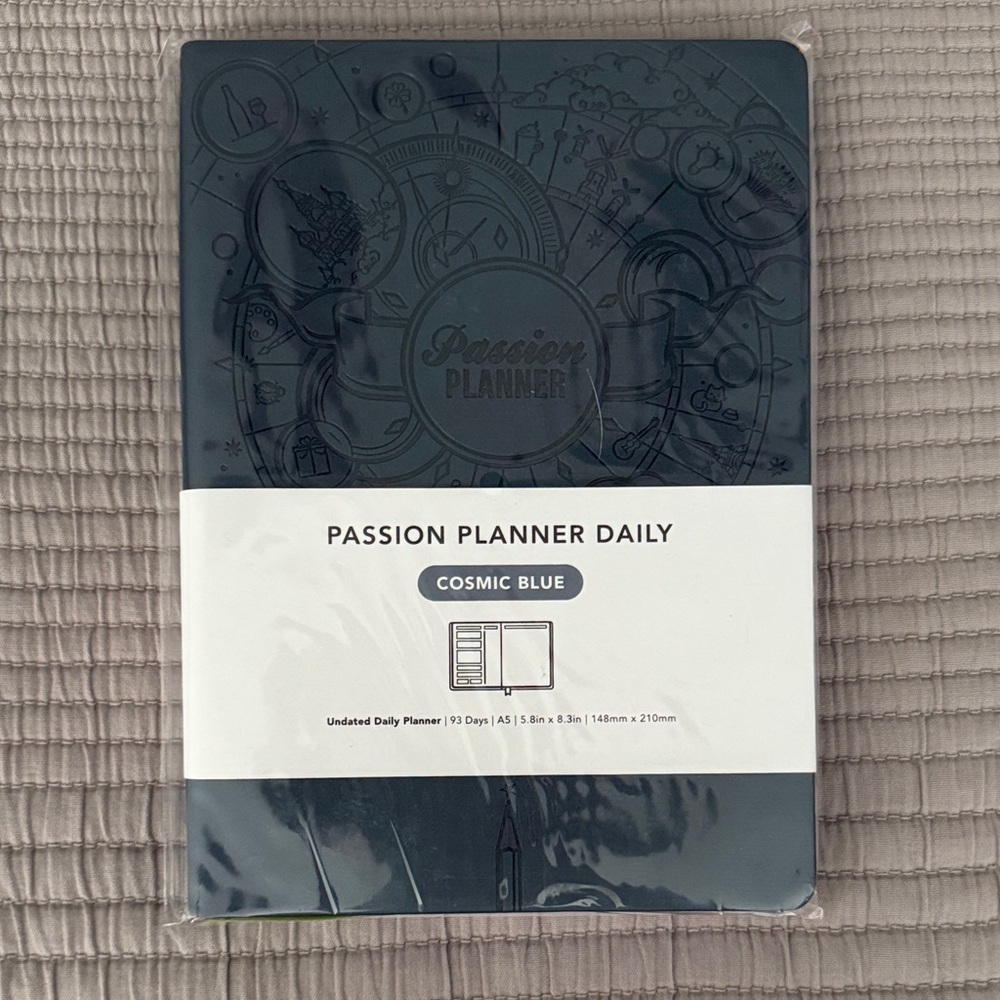 Passion Planner Undated Small Daily Planner Cosmic Blue NWT